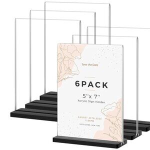 Acrylic Sign Holder 5x7in With Removable Table Numbers(14ct)